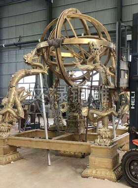 仿古大型铸铜浑天仪十大发明铜雕塑铸铜浑地动仪地震仪校园科技馆