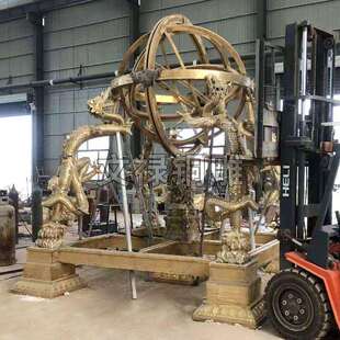 仿古大型铸铜浑天仪十大发明铜雕塑铸铜浑地动仪地震仪校园科技馆