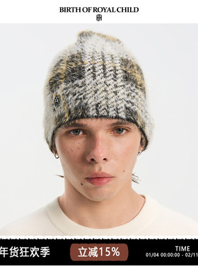 BIRTH OF ROYAL CHILD.BORC 格纹提花冷帽复古提花亲肤羊毛混纺