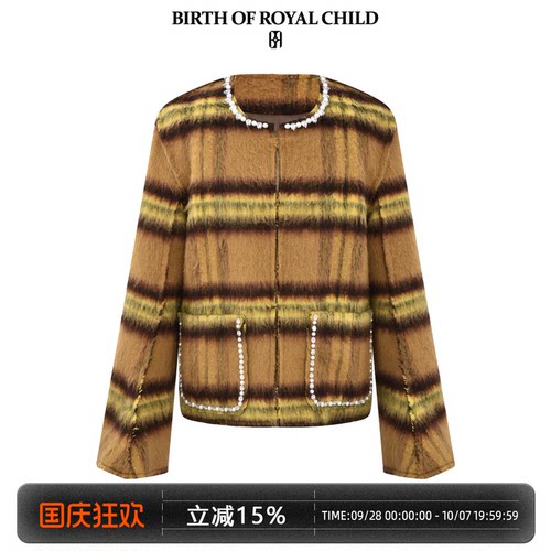 BIRTH OF ROYAL CHILD.BORC 【赵磊同款】珍珠水钻羊毛混纺夹克