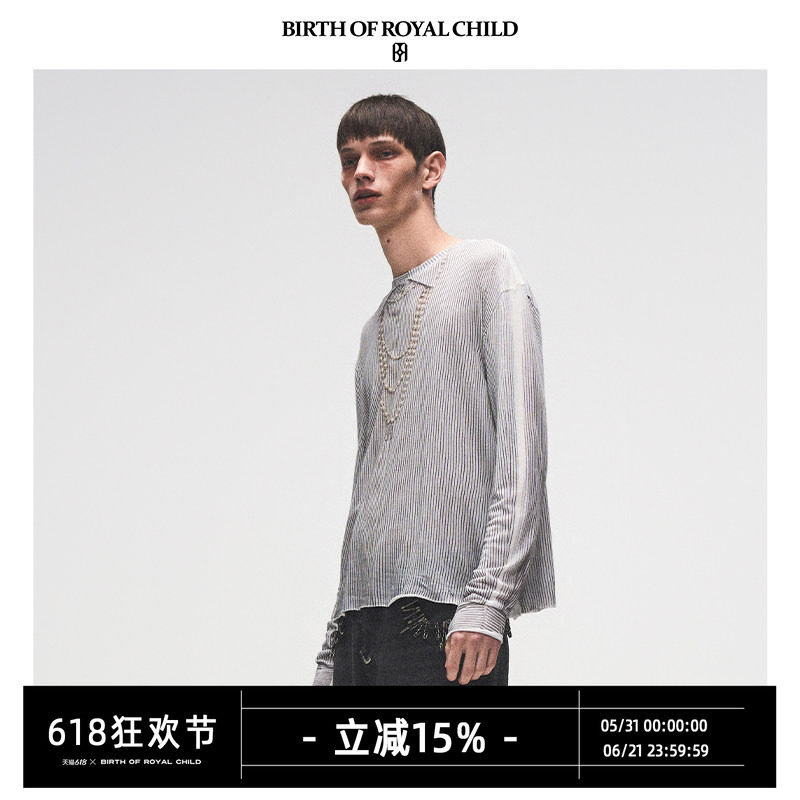 BIRTH OF ROYAL CHILD.BORC 【Kong同款】3D立体印花长袖珍珠T恤