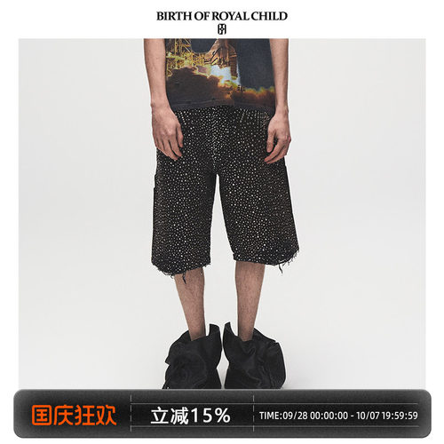 BIRTH OF ROYAL CHILD.BORC 【郑秀文同款】镭射满钻牛仔短裤