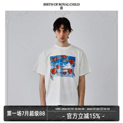 BIRTH OF ROYAL CHILD.BORC 【马伯骞同款】爱心之翼印花TEE短袖