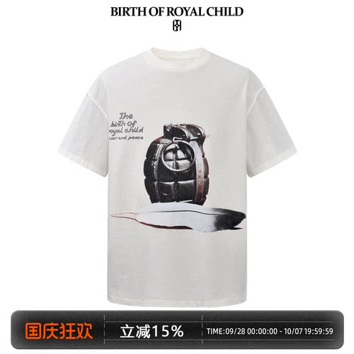 BIRTH OF ROYAL CHILD.BORC 【小鬼同款】和平鸽印花TEE短袖男