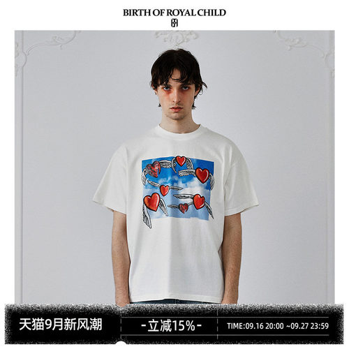 BIRTH OF ROYAL CHILD.BORC 【马伯骞同款】爱心之翼印花TEE短袖