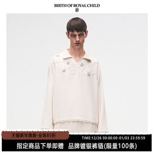 钻石花卉编织上衣polo衫 BIRTH CHILD.BORC ROYAL 男宽松上衣