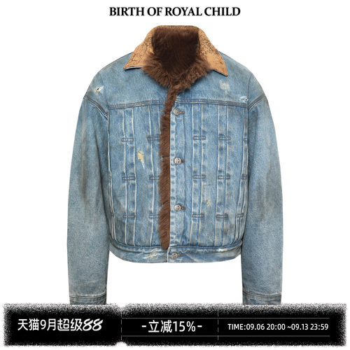 BIRTH OF ROYAL CHILD.BORC 【吴嘉轩同款】泥染褶皱短款牛仔外套