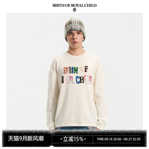 BIRTH OF ROYAL CHILD.BORC 四重工艺珠片标识复古街头长袖TEE