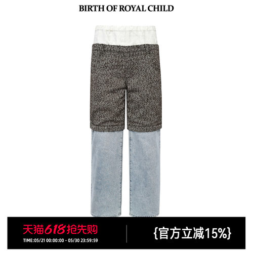 Bbirthofroyc立体印花牛仔裤