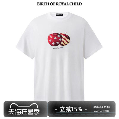 BIRTH OF ROYAL CHILD.BORC 苹果油画TEE复古印花进口supima棉