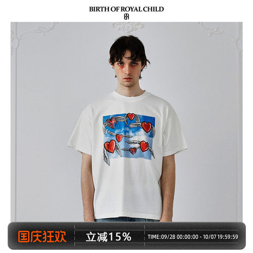 BIRTH OF ROYAL CHILD.BORC 【马伯骞同款】爱心之翼印花TEE短袖