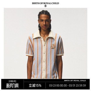 CHILD.BORC ROYAL 郝熠然同款 珍珠条纹蕾丝衬衫 BIRTH 短袖