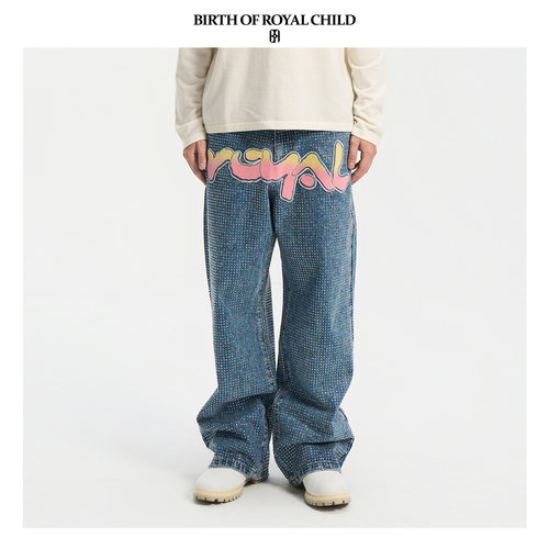 BIRTH OF ROYAL CHILD.BORC 【汪苏泷同款】royal立体彩钻牛仔裤