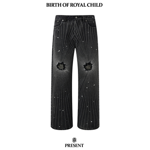 射线牛仔裤 ROYAL 刘耀文同款 手工破坏 CHILD.BORC BIRTH