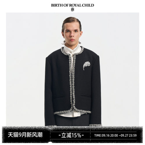 BIRTH OF ROYAL CHILD.BORC 【阿信同款】珍珠羽毛夹克万针刺绣