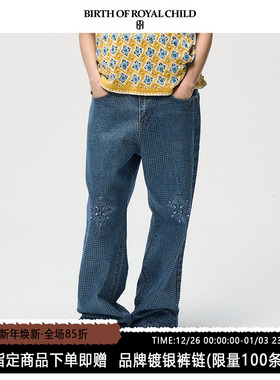 BIRTH OF ROYAL CHILD.BORC 【宋亚轩同款】光芒满钻牛仔裤14oz