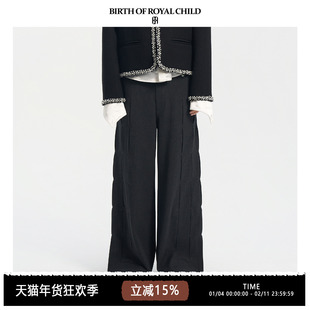 BIRTH OF ROYAL CHILD.BORC 千鸟格拼布西裤日本亲肤面料自然垂坠