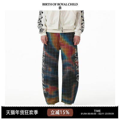 BIRTH OF ROYAL CHILD.BORC 【黄子弘凡同款】热感波点弯刀裤刷蜡