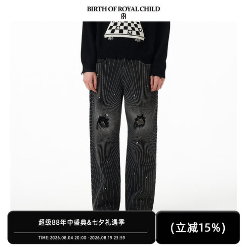BIRTH OF ROYAL CHILD.BORC 【欧豪同款】射线牛仔裤手工破坏