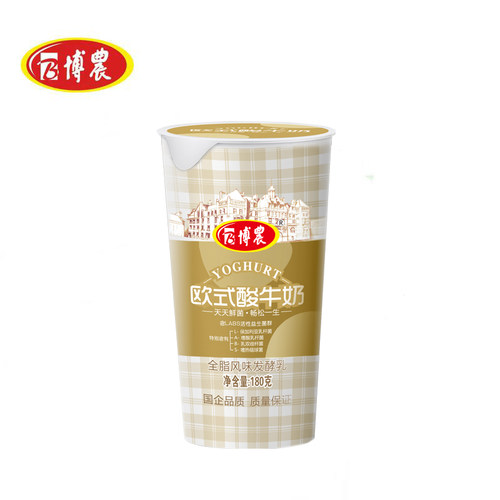 博农欧式杯装酸牛奶生牛乳风味发酵乳12杯装