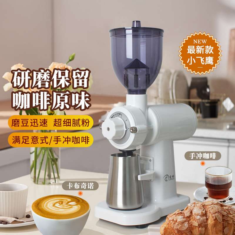 小飞鹰电动磨豆机手冲磨咖啡豆小型专业意式研磨机欧插美规110V