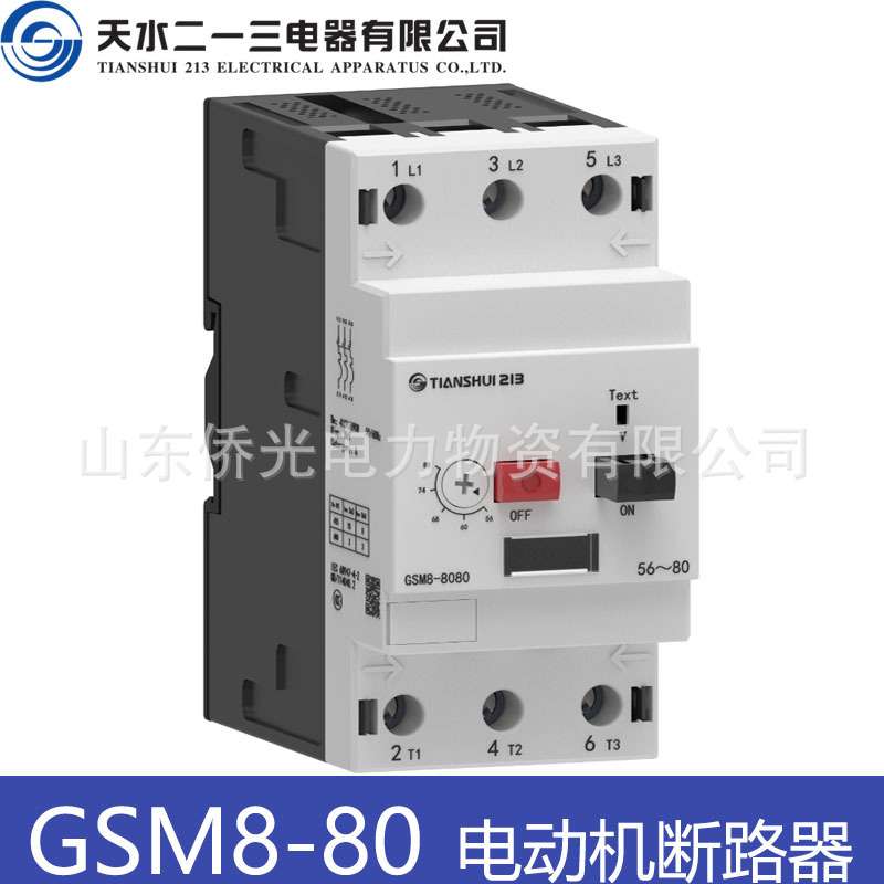 天水二一三电动机保护断路器GSM8-8040 8063 8080 25-40 40-63 56