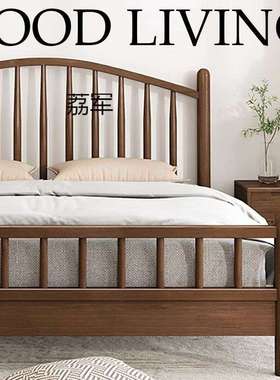 LJLJ实木床现代简约双人床1.8米1.5m日式主卧室1.2米单人主卧