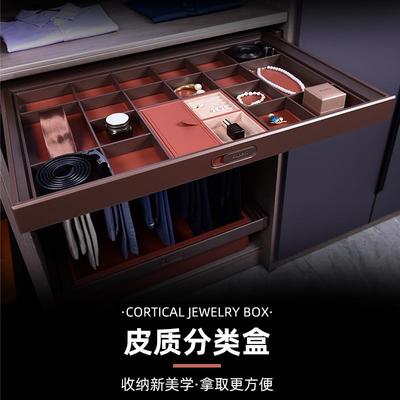 衣柜拉篮内置格子抽多宝格抽屉首饰柜收纳盒衣帽间轨道静音抽屉式