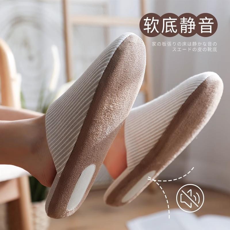 可机洗棉拖鞋静音软底木地板防滑保暖秋冬季室内家用家居情侣男女