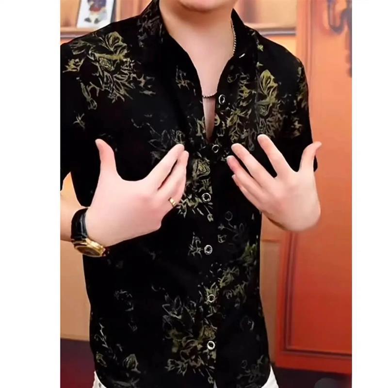 北嘉服饰BEJOY黄金岁月衬x衫休闲潮流个性男修身翻U领帅气个性商