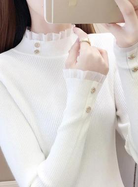 静澜服装h秋冬时尚气质修身显瘦打底衫长袖套头保暖百搭上衣3074