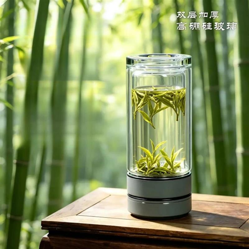 一绅男士自制1迷你泡茶杯茶水分离玻璃水杯高硼硅男士水杯隔热简