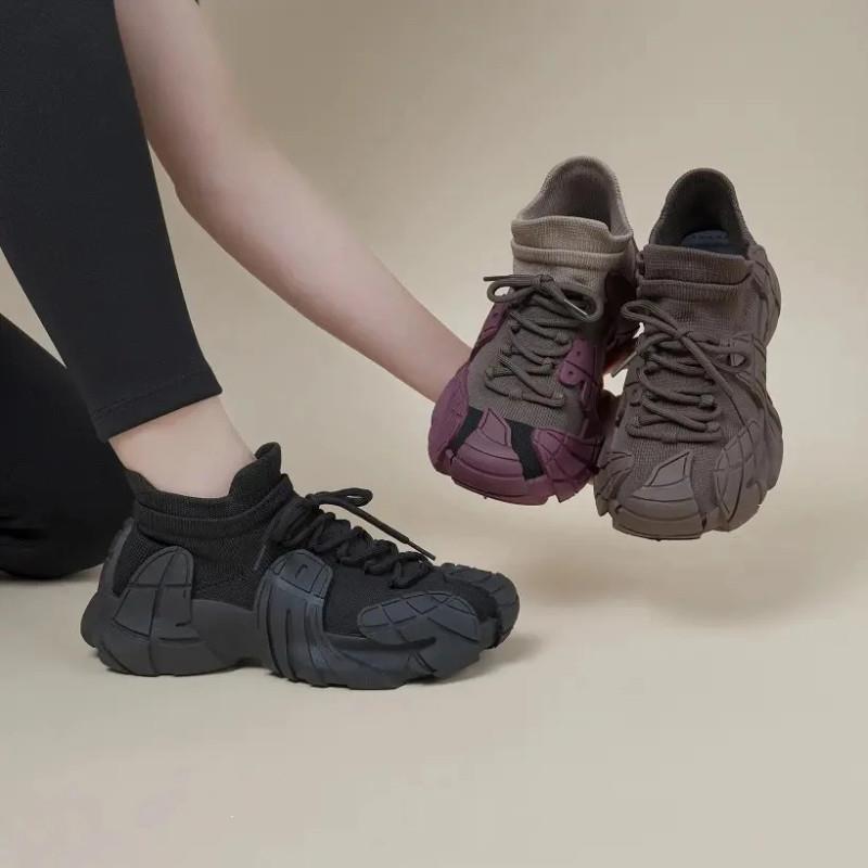 GETIFIT塔塔情侣透气飞织一脚蹬厚底轻便软p底运动休闲登山袜子鞋