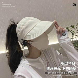 红鑫阁可扎马尾帽子女夏季新款网红遮阳防晒帽显脸小鸭舌渔夫帽
