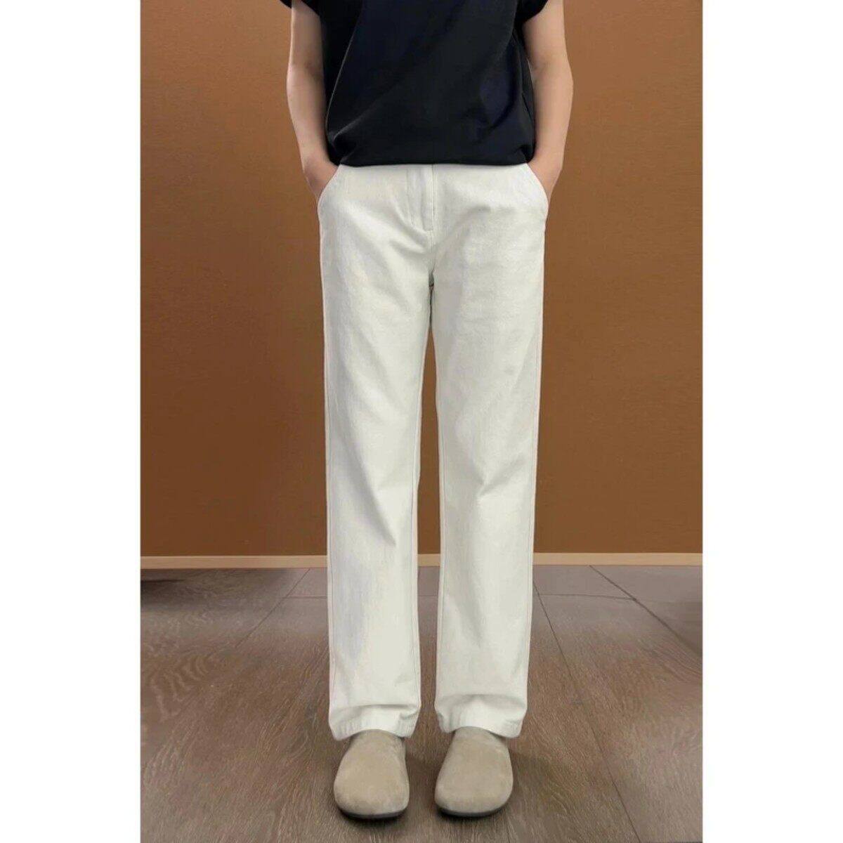 3Xy轻奢服饰纯棉洗褪牛仔裤男小个子直筒微宽松窄版简约通勤长裤
