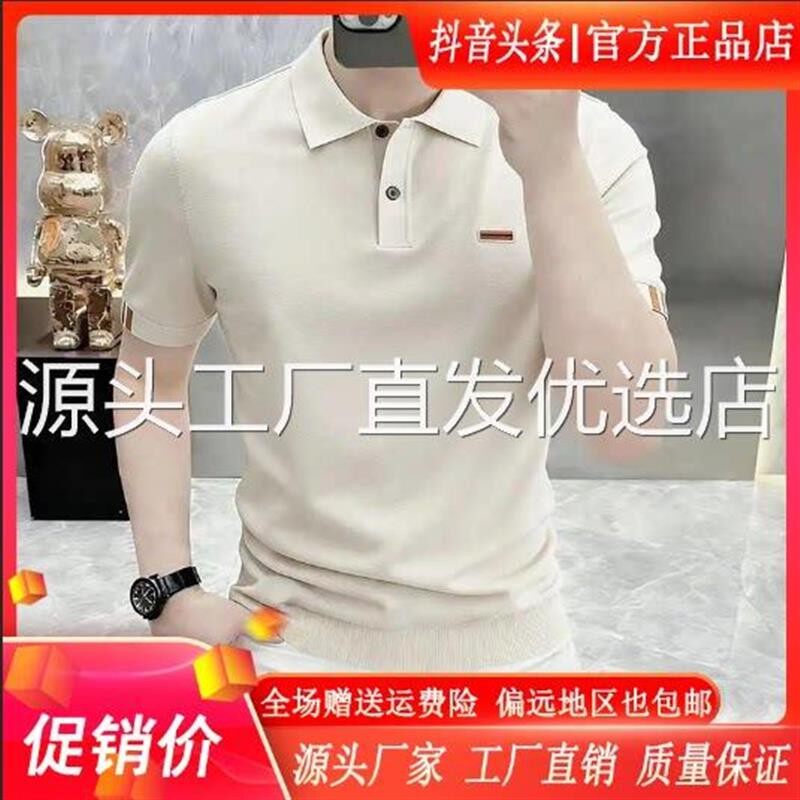 HQ轻奢严选EXZL甄选高档春夏款针织短袖polo衫男翻领透气T恤上衣