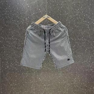 条纹简约风男士 师凯服饰AmphjelGisia短裤 薄款 刺绣夏季 短 格纹修身