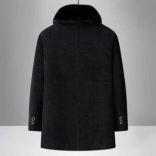 塔弗森男装旗舰冬装中老年冬季加绒加厚中长版保暖外套毛呢大衣