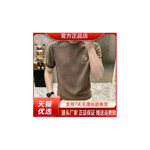 Cloud轻奢2号店轻奢2026夏季潮流短袖T恤男士凉感透气老钱风半袖