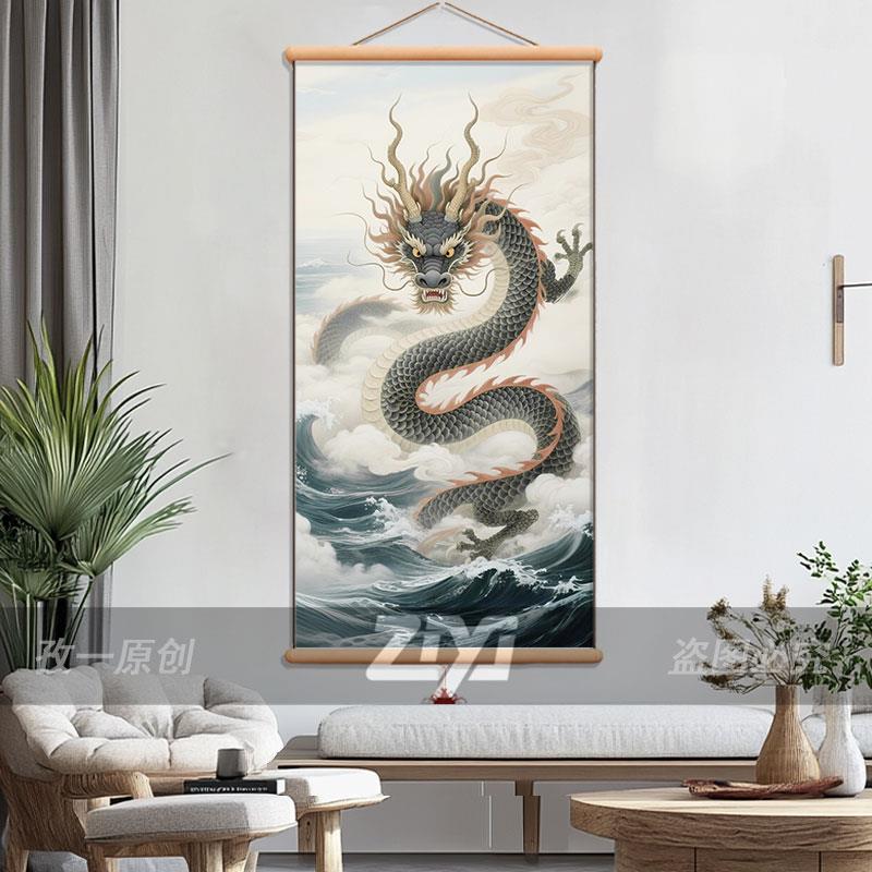 中国龙图腾龙画像客厅装饰画青龙现代装饰画