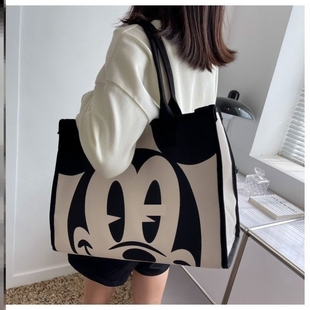 帆布托特包硬底包包女款大容量装电脑通勤包凡布的单肩包上班袋子