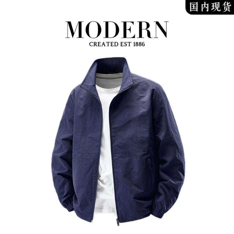 千兮男装品牌店秋季新款男士轻奢立领夹克外套宽松休闲薄款男上衣