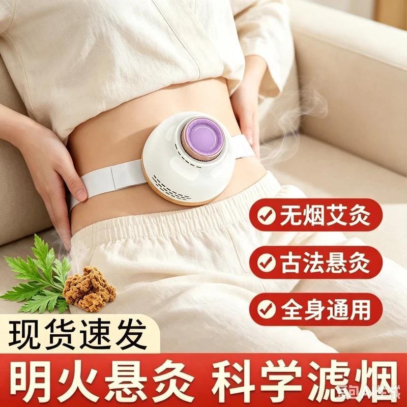 饰屿时尚小铺多功能无烟艾灸罐艾灸家用艾柱无烟熏蒸肩颈热敷电器