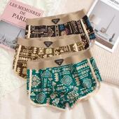 美式 新款 复古民族风男士 内裤 宽松短 舒适运动平角裤 轻奢3条装