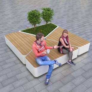 不锈钢户外坐凳花箱广场公园组合坐凳室外一体式座椅厂家直供