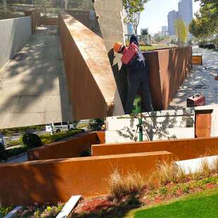 耐候锈钢板镂空景墙装饰钢板阴刻加09CuPCrNi-A耐候锈板景墙阴刻