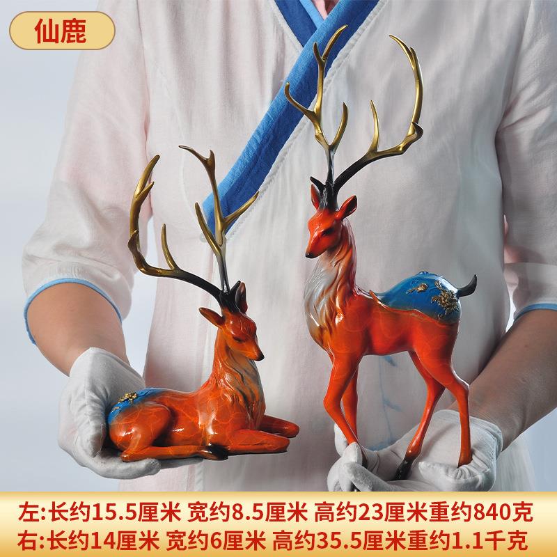厂家直销铜雕塑工艺品铜鹿摆件小鹿家居玄关客厅摆设酒柜装饰品工