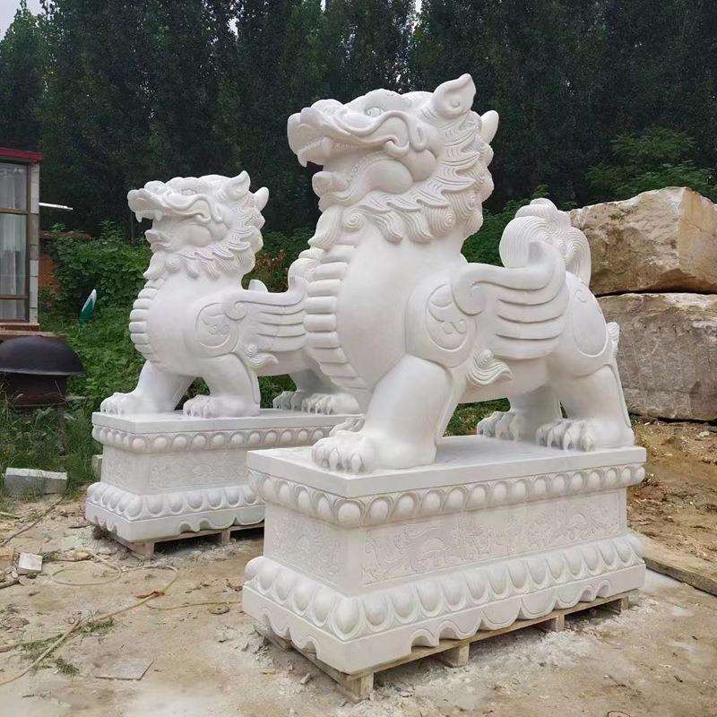石雕汉白玉貔貅酒店家用门口招财神兽貔貅厂家供应大理石动物雕塑