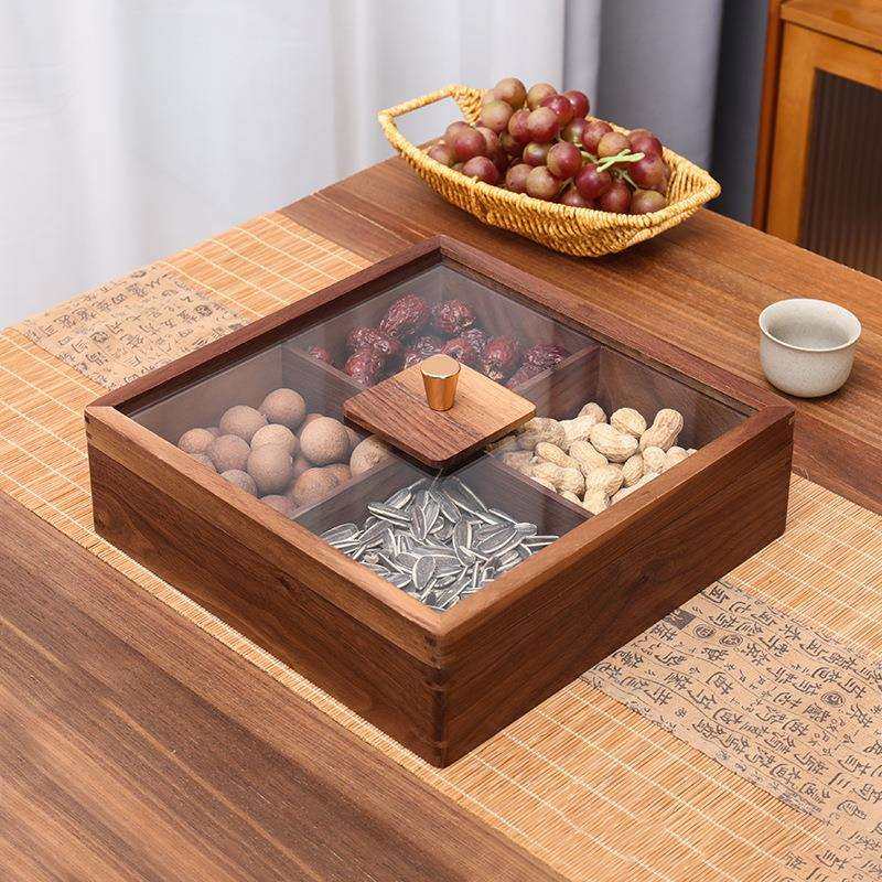 实木轻奢干果盘糖果盒木质坚果收纳盒客餐厅水果点心木制摆放盘