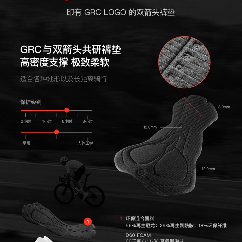 Grc一件自行车运动衫春夏双箭垫科技套装系列一件路自行车套装为